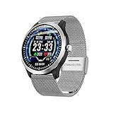 ERLIANG EKG Smart Armband Sportuhr-Bericht Herzfrequenz-Blutdrucktest,Silver