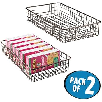 Amazon.de: mDesign 2er-Set Drahtkorb aus Metall - schmaler Allzweckkorb