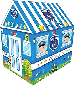 GOROLY Jumbo Big Size Extremely Light Weight Water Proof Kids Play House Tent for 10 Year Old Girls and Boys (Police)