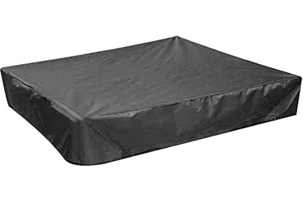 PERFETSELL Housse de bac à Sable carrée imperméable et Anti-poussière - 120 x 120 cm - Couverture de bac à Sable Noire avec Cordon de Serrage - Évite la Contamination du Sable et des Jouets