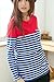 Bearsland Women's Striped Patchwork Breastfeeding Top Red UK Size 10-12