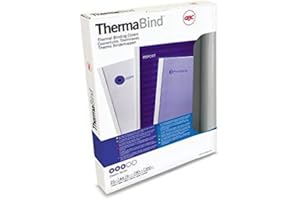 GBC Standard Thermal Binding Covers 9 mm with Transparent Wipe Clean Cover (White, Pack of 25)