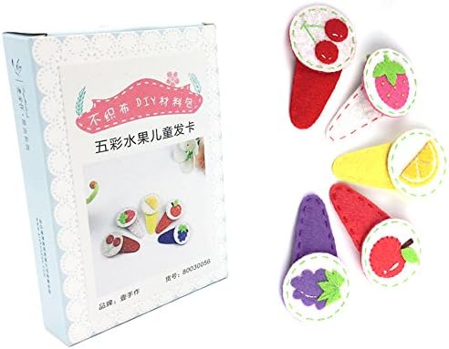 YSZ Hairpin Brackets Coloful Fruit Style Fabric DIY Game with Kids 5 Pieces