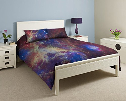 3D Single, Double, King size Galaxy Duvet cover bedding set Nebula Star Universe (Nebula 2, Double Size)