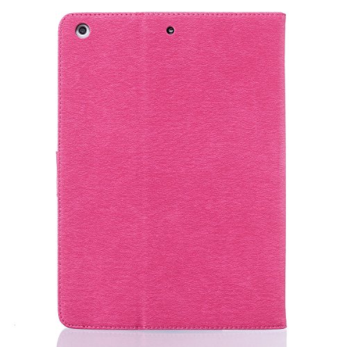 iPad Air Hülle, Deenor Stilvoll 3D Drucken Feather und Vögel Serie Brieftasche Tasche PU Leder Flip Protective Stand Tasche Schutzhülle Hülle für Apple iPad Air (2013 Version).[ Feather-Pink] - 3