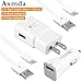 Produktbild Schnell Ladegerät USB für Samsung Note 8/Galaxy S8/S8 Plus, Axmda Quick Charge 2.0 Adapter Type C 2.0 Kabel (3 Feet & 4 Feet) Kit (Wandladegerät + Auto-Ladegerät + 2 x Type C Kabel)für neues MacBook, Google Pixel, Nexus 6P, LG und mehr