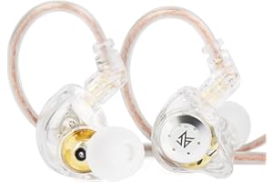 EZ EAR KZ EDX Pro Monitor intrauditivo, Unidad dinámica magnética Dual de 10 mm Auriculares de Alta fidelidad de Baja frecuencia con Cable de diseño Desmontable de 0,75 mm y 2 Pines (Blanco, sin micrófono)
