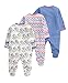 Mamas and Papas Baby-Girls 3 Pack All-in-One Circle Flowers Bodysuit, Multicolour, 9-12 Months