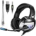 Produktbild ATUTEN Gaming Kopfhörer - Onikuma K5 3.5mm Über-Ohr Stereo PC Gaming Headset mit Mikrofon USB LED Licht Noise Isolating Lautstärkeregler Xbox One PS4 Computer Laptop Mac Smartphone(Schwarz/Grau)