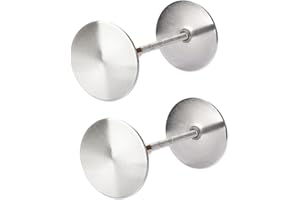 LUOLETY Handleset Copertura per foro, tappo rotondo decorativo per porta, piastra in metallo, per riparazione di fori, serratura e foro per porte interne e esterne (2 pezzi, argento)