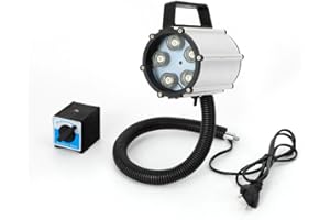 SHZICMY Lámpara LED para máquina de torno, lámpara de trabajo flexible, brazo manual, interruptor impermeable con goma para máquina de coser, iluminación industrial (base magnética)