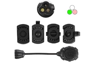 QIRUIMY Lampe de Casque Tactique MPLS3, lumière Blanche/Infrarouge/Fusil à gaz Vert Lampe de tête LED indicateur de Signal de sécurité Militaire Casque de Sauvetage Lampe de Poche (Noir)