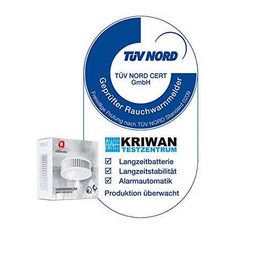 12-er Set Kleiner Brandmeister Rauchmelder PX-1 mit 10 Jahres-Batterie - 6