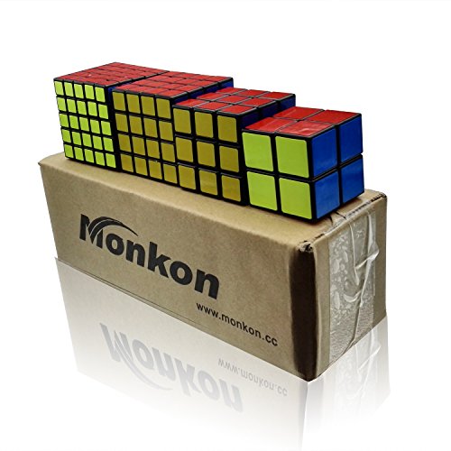 Monkon Puzzle Bundle Pack,2x2x2,3x3x3,4x4x4,5x5x5 Set Speed Magic Cube Collection