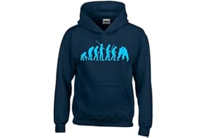 Coole-Fun-T-Shirts Judo Evolution Kinder Sweatshirt mit Kapuze Hoodie Kids Gr.128-164 cm Selbstverteidigung Karate Kickboxen