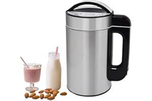 hzexun 800W Máquina multifunción para leches vegetales, Máquina para hacer leche de soja preparadora de sopas, Soja, Almendras, Avellana, Arroz, Avena y Demás 1,5 Litros
