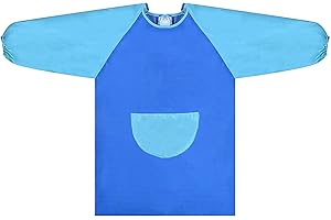 Kafeiya Grembiule da Pittura Bambini,Grembiule per Bambini,Grembiulino Impermeabile Scuola Maniche Lunghe,Grembiule da Gioco,per Pittura,Cucina,Scuola,Casa(Blu)