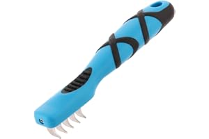 GROOM PROFESSIONAL Matt Breaker Rake for Dogs - Dematting Brush for Dogs - Dematting Tool - Tangle Remover - Perfect for Long/Wooly Coats - Unique Soft-Grip Non-Slip Handle, 5 Blade