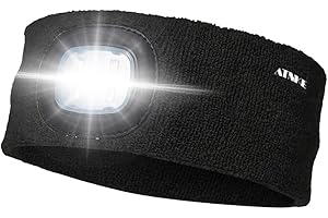 ATNKE LED Fascia Capelli Illuminata, USB Cappello da Corsa Ricaricabile Tramite Lampada Ultra luminosa 4 LED Impermeabile Alta elasticità Multicolore