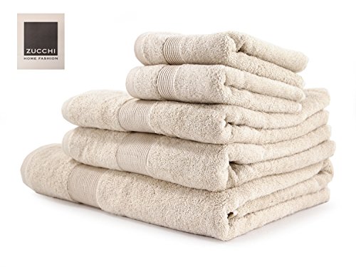 Zucchi Set Asciugamano 5 Pezzi Home Fashion Variante Beige + tavoletta Profumo Biancheria per armadi by biancocasa