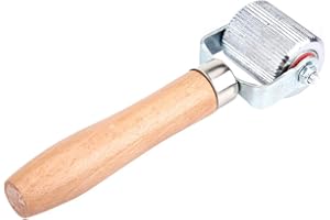 HEADERBS Herramienta de Reparación de Neumáticos de Parche, Rueda de Coche, Mango de Madera, Reparación de Parches de Neumáticos, Herramienta de Reparación de Rodillos de Rodamiento de Bolas(L)