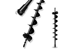 LONGRUN coclea terrestre punta di foratura, 100mm x 800mm coclea da giardino per piantare alberi, 20 mm interno Albero di collegamento bit di coclea