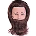 Man Training Head 100% Real Human Hair With Beard Cosmetology Hairdressing Mannequin Manikin Doll (Table Clamp Holder Included) EHF0408S