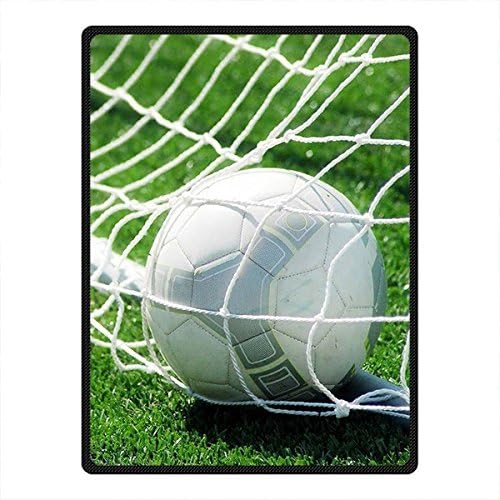 DOUBEE Custom Soft Warm Soccer Football Fleece Blanket Picnic Festival Blanket Outdoor 50" x 60"