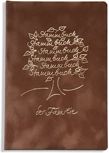 Stammbuch der Familie -Malro-, Familienstammbuch, braun, Velours, Goldprägung, Ringmechanik, Stammbücher