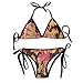 Produktbild Sexy Triangle Bathing Two Pieces Unique Decorative Padded Top Bottom Bikini Badeanzug Zweiteilige Anzüge
