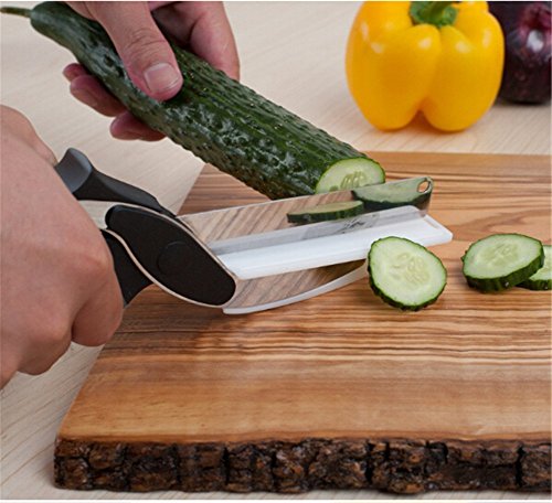 2-in-1 Lebensmittelschneider, Messer und Schneidebrett, für Gemüse/ Obst - 5