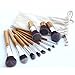 Beauty Kingdom 11pcs Set Bamboo Handles Makeup Brushes Natural Make up Brushes Cosmetics Brush Makeup Brushes Sets Soft Makeup Brush Set Cosmetic Tool Kit with Portable Pouch