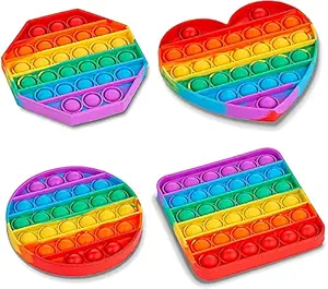 Organix Pop it Toy, Pop It Fidget Toy Set popit Game Stress Relief for Adults, pop its pop it Set Gifts for Girls, Boys, Kids Adults, Poppet for Kids, pop up poppits Toy (Pack of 4 pop up Toy)