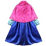 iEFiEL Eiskönigin Prinzessin Kostüm Mädchen Kleid Kinder Verkleidung Karneval Party Cosplay (104-110 (Herstellergröße 120), Rot+Blau) -
