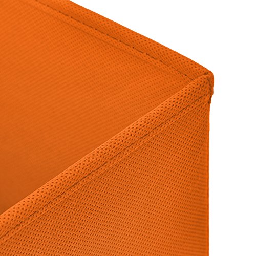 1x Aufbewahrungs Korb Orange Faltbox 32 x 32 x 32 cm Regalkorb faltbar mit Deckel - 3