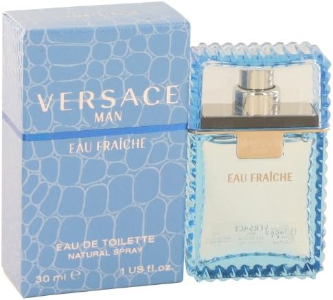 Versace Man Cologne by Versace 1 oz Eau Fraiche Eau De Toilette Spray (Blue) for Men by Versace Man