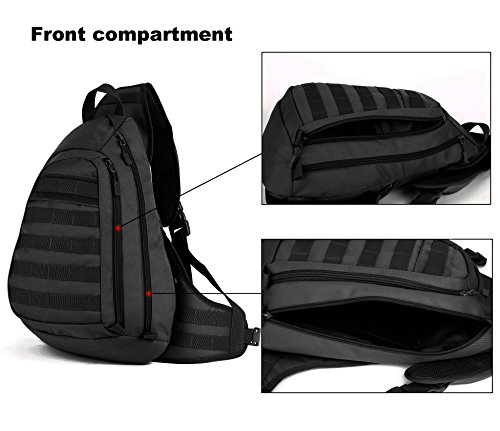 DCCN Rucksack mit einem Gurt Crossbag Sling bag Molle Sling Rucksack für Radfahren Wandern Camping - 3