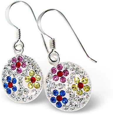 Flower Earrings in 925 Stamped Sterling Silver, Lovely Gift Box and Pouch Included