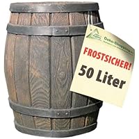 REGENTONNE REGENFASS WASSERFASS REGENWASSERBEHÄLTER REGENWASSERFASS GARTENFASS Eichenfass 50l Liter (Regenwassertonne…