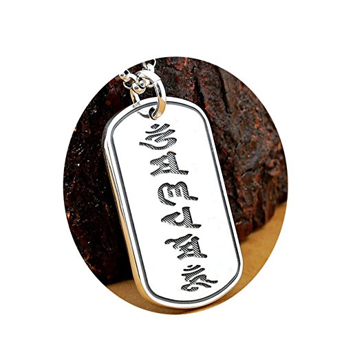 Anyeda 925 Sterling Silver Pendant Necklaces Mens Teens Six Word Mantra Memoirs Necklace