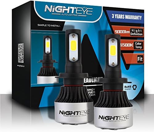 NIGHTEYE LED Headlight Conversion Driving lamp 6500K Cool White 72W 9000LM Hi/Lo Beam , H7