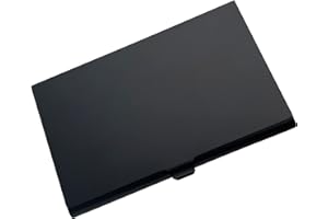 LuenHego Business Card Holder Lightweight Business Card Case Metal Business Card Holder for Women Men, Flip Cover Card Case, Black