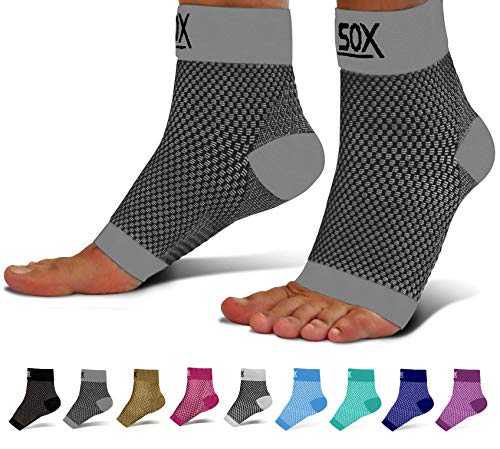 SB SOX Mangas de compresión del pie para Hombres y Mujeres Large Gris