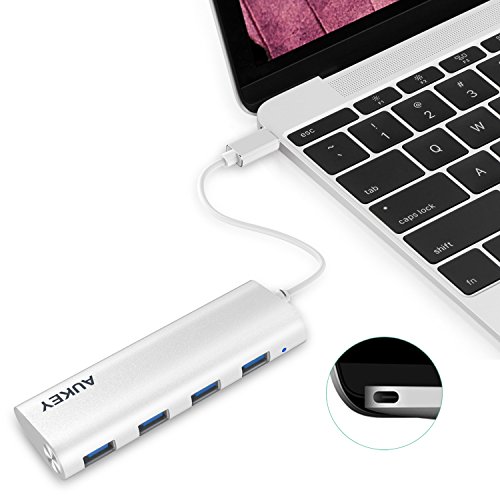 AUKEY USB C Hub auf USB 3.0 * 4 Port Aluminum Type C Hub für New Macbook, Macbook Pro 2016, Google ChromeBook Pixel 2015, usw. - 3