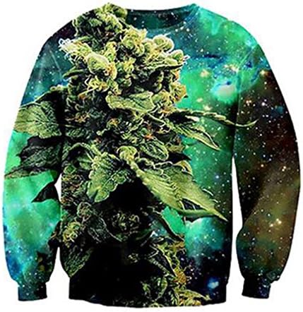Fashion Sweatshirts Harajuku Starry Sky 3D Print Weeds Long Sleeve Tracksuit Pullovers Color as The Picture 5XL