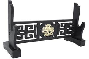 BAIWANLIN Schwert ständer Horizontal Präsentationsständer Samurai Katana Messer Klassisches Hohlmuster Drachenmuster1-3 Tiers,1Tier