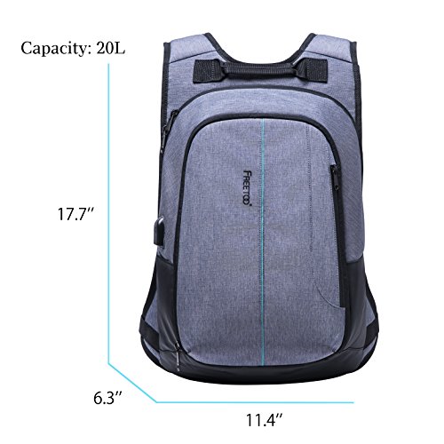 [Tagesrucksack] FREETOO Laptop Rucksack Campus Rucksack mit gepolstertem Laptopfach Rückenseite und Schultergurt  schickes Daypack passt jedes Outfit geeignet für Herren oder Jungen auf Alltag Campus Shopping und Reise anwenden - 2