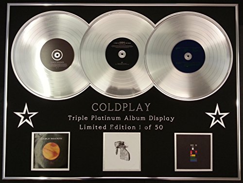 COLDPLAY/TRIPLE PLATINUM ALBUM DISPLAY/PARACHUTES + RUSH OF BLOOD TO THE HEAD + X+Y/COA