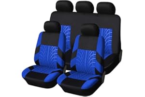 WATSKY 9pcs Car Leather Seat Cover Sets, For VOLVO XC60 XC90 XC40 XC70 S60L C30 S80 S90 V50 V60 Full Surround Waterproof Breathable Comfortable Protector Set 5-seater Accessories,D/Black blue