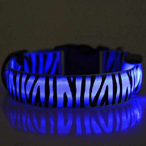 Led-Zebra-Stripe-Flashing-Pet-Dog-Collar-Leash-Harness-Buckle-Neck-Adjustable-Neck-Strap-Safety